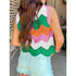 Rainbow Striped Sweater Top Vest