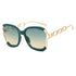 Big Square Rim Chain Sunglasses - JEXIE