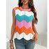 Rainbow Striped Sweater Top Vest