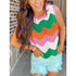 Rainbow Striped Sweater Top Vest