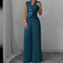 Sleeveless Vest Pleated Pants Set - JEXIE