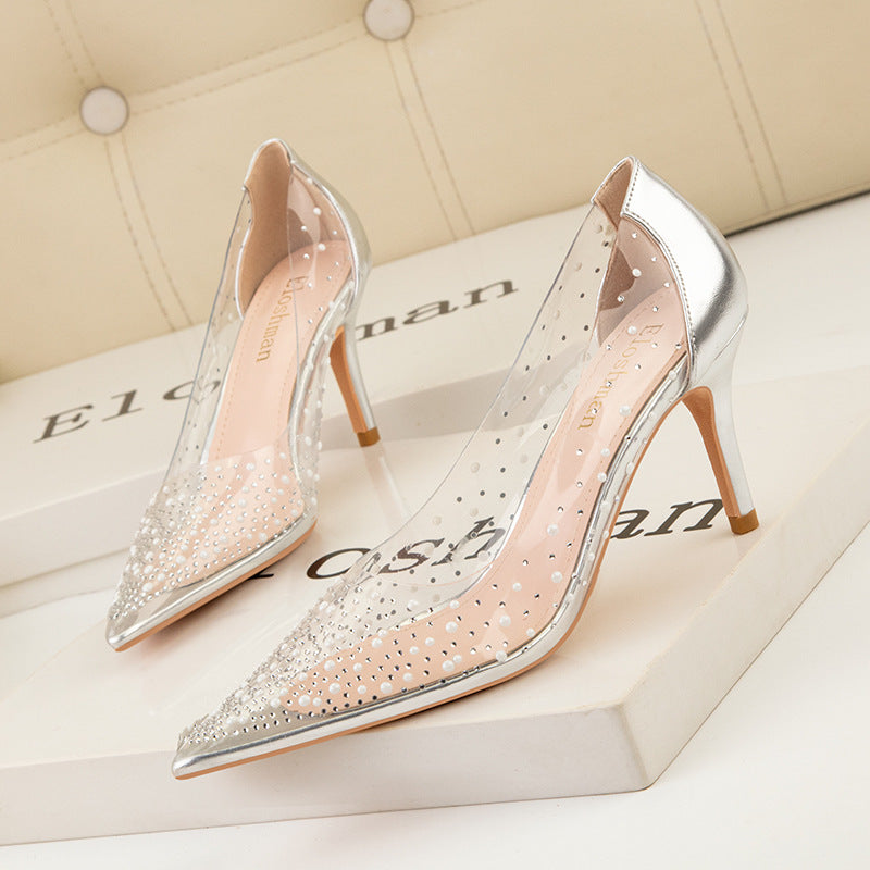Transparent Rhinestone Clear Shoes - JEXIE