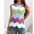 Rainbow Striped Sweater Top Vest