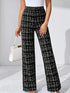 Plaid High Waist Straight Pants