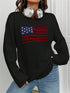 Loose USA Flag Print Sweater - JEXIE