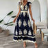 Damask Flowy Maxi Dress - JEXIE