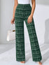 Plaid High Waist Straight Pants