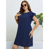 Polka Dot Ruffled Navy Dress - JEXIE