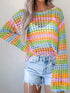 Color Stripes Boho Net Top