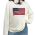 Loose USA Flag Print Sweater - JEXIE
