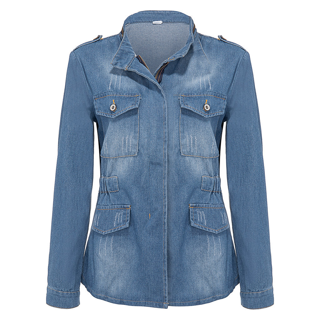 Frontal Pockets Denim Jacket - JEXIE
