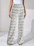Plaid High Waist Straight Pants