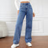 High Waisted Straight-Leg Denim Pants - JEXIE