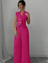 Sleeveless Vest Pleated Pants Set - JEXIE