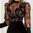Sheer Long Sleeves Bodycon Dress - JEXIE