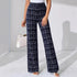 Plaid High Waist Straight Pants