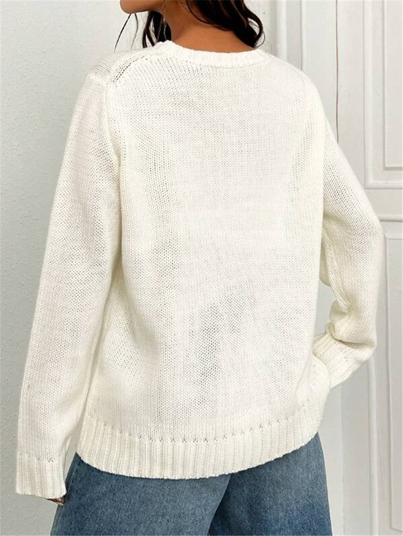 Loose USA Flag Print Sweater - JEXIE