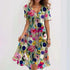 Chiffon Printed Short Sleeve Dress - JEXIE