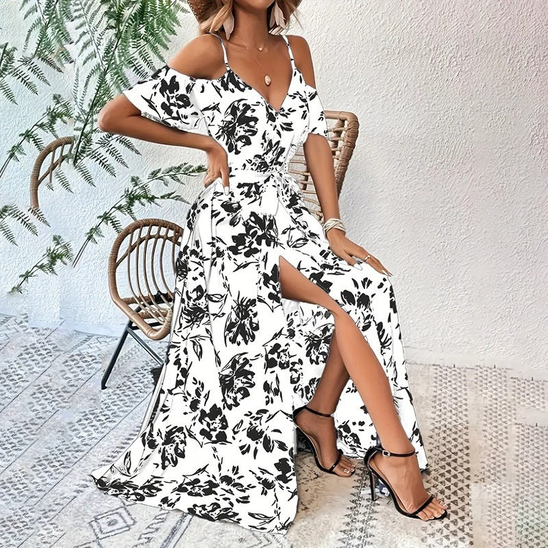 Cold Shoulder Floral Dress - JEXIE