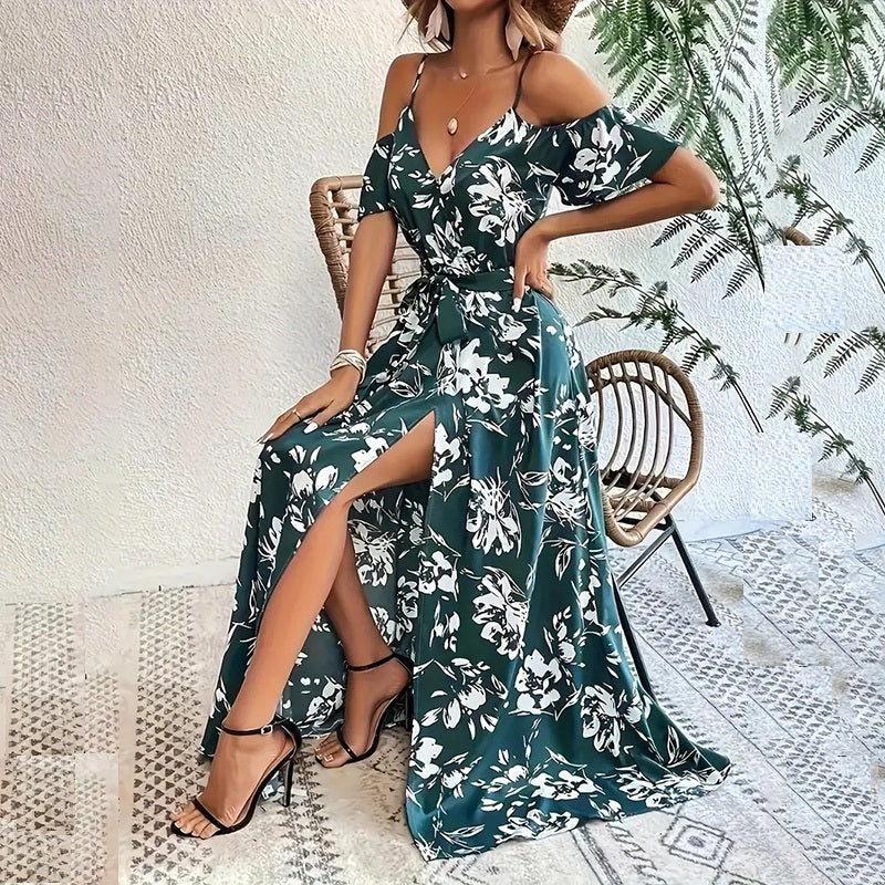 Cold Shoulder Floral Dress - JEXIE
