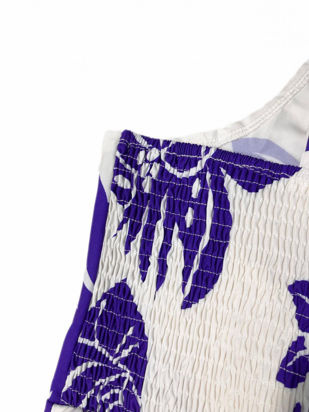 Color Floral Pattern White Dress