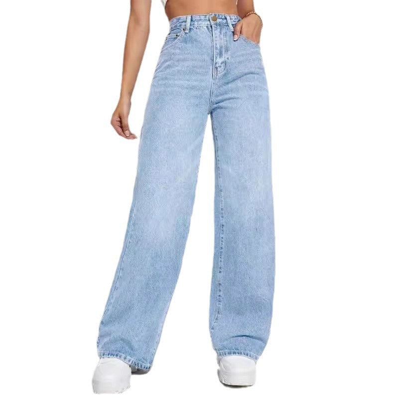 Mid Waist Trousers Casual Jeans - JEXIE