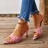 Vintage Pattern Pointed-toe Heels - JEXIE