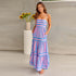 Striped Printed Spaghetti Straps Dress - JEXIE