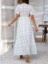 Sun Prints Checkered V-neck Dress - JEXIE