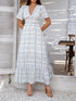 Sun Prints Checkered V-neck Dress - JEXIE