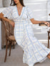 Sun Prints Checkered V-neck Dress - JEXIE