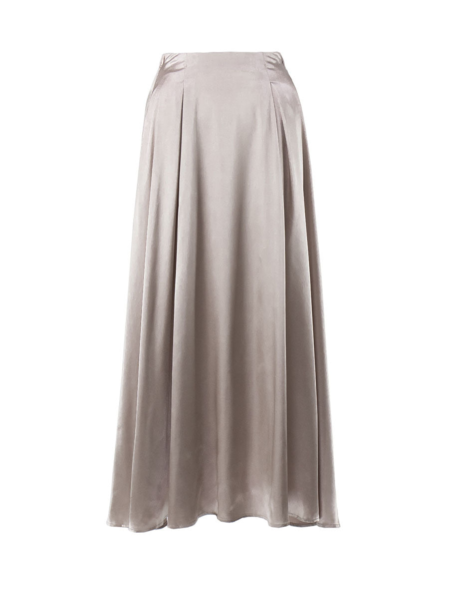 Satin Flares Long Skirt - JEXIE