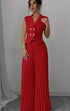 Sleeveless Vest Pleated Pants Set - JEXIE
