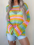 Color Stripes Boho Net Top