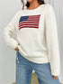 Loose USA Flag Print Sweater - JEXIE