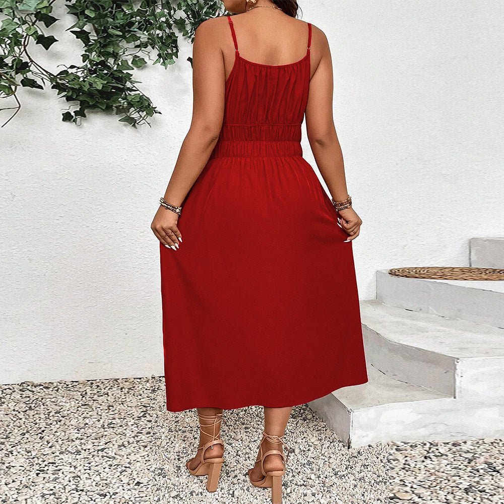 Retro Artistic Strap Elegant Seaside Holiday Dress