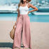 Elastic High Waist Loose Fit Pants - JEXIE