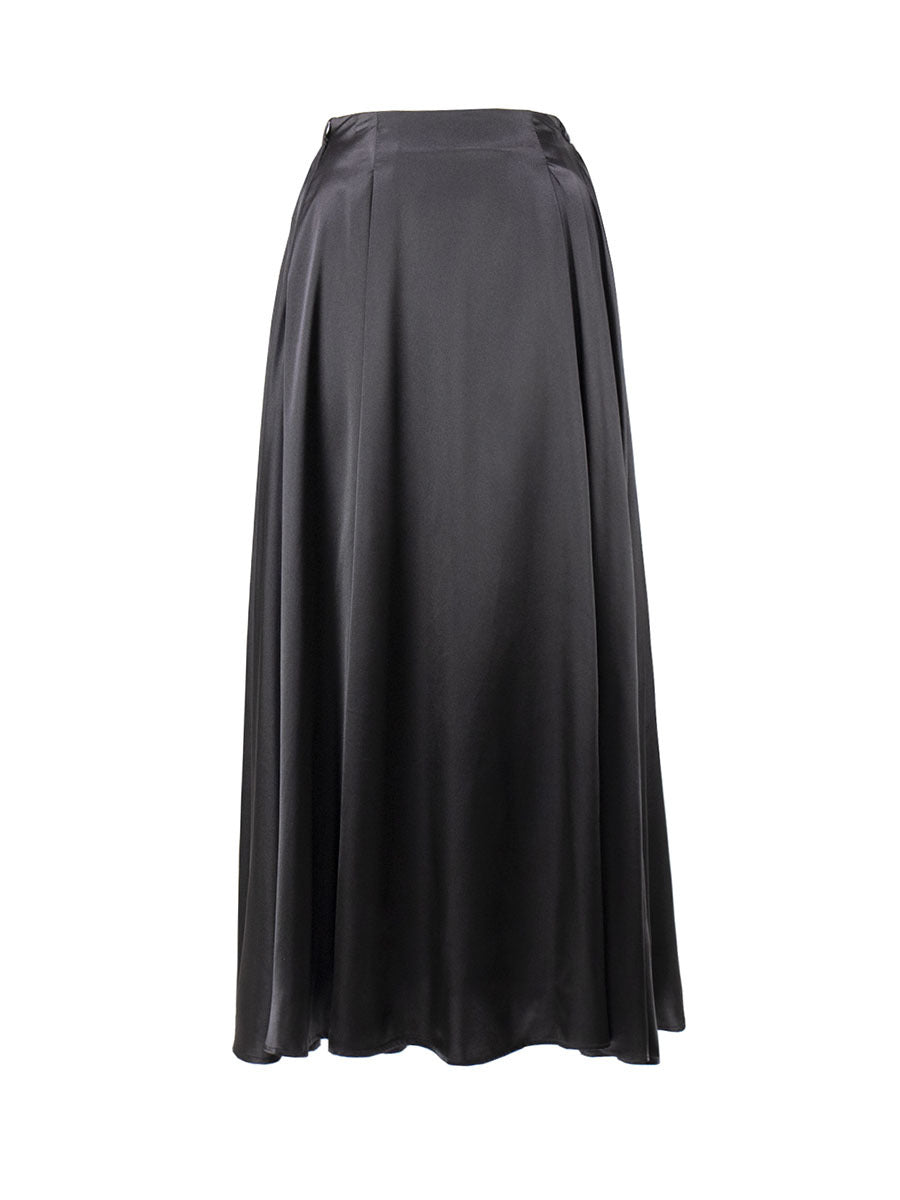 Satin Flares Long Skirt - JEXIE