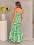 Striped Printed Spaghetti Straps Dress - JEXIE