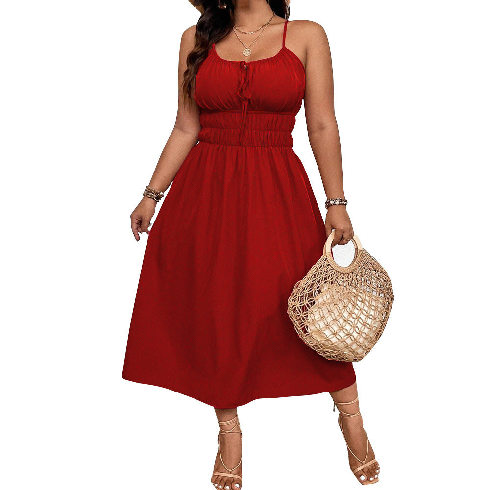 Retro Artistic Strap Elegant Seaside Holiday Dress