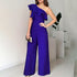 One Shoulder Ruffle Dressy Jumpsuits - JEXIE