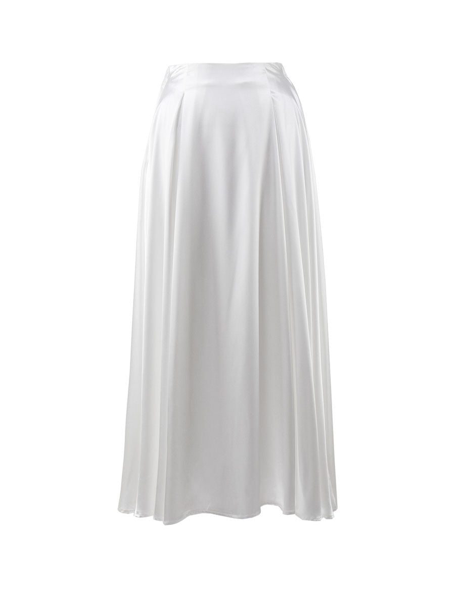 Satin Flares Long Skirt - JEXIE