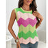 Rainbow Striped Sweater Top Vest