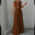 Sleeveless Vest Pleated Pants Set - JEXIE