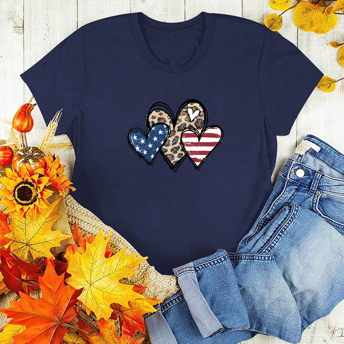 Leopard Prints American Day T-Shirt - JEXIE