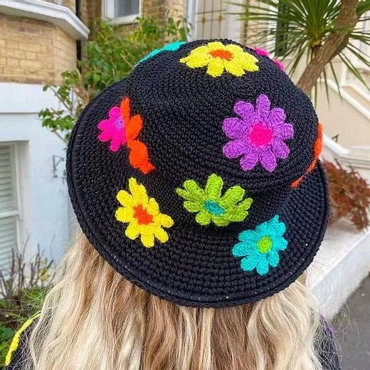 Knitted Crochet Bucket Hat - JEXIE