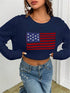 Loose USA Flag Print Sweater - JEXIE