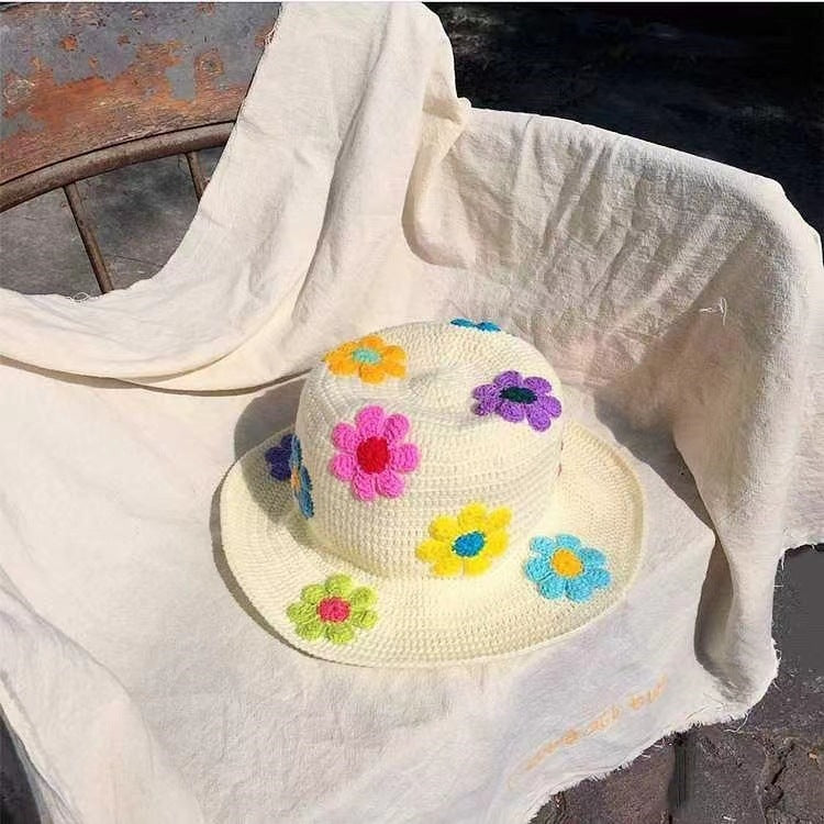 Knitted Crochet Bucket Hat - JEXIE