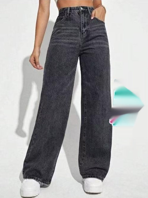Mid Waist Trousers Casual Jeans - JEXIE