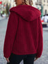 Wine Color Hooded Jacket - JEXIE